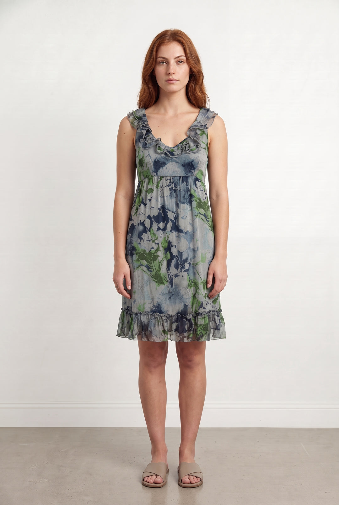 Robe Longue Bleu et Vert - Taille M/38 de la marque La Fée Maraboutée | PARAD122732 - Vendu par Paradigme - Image 1