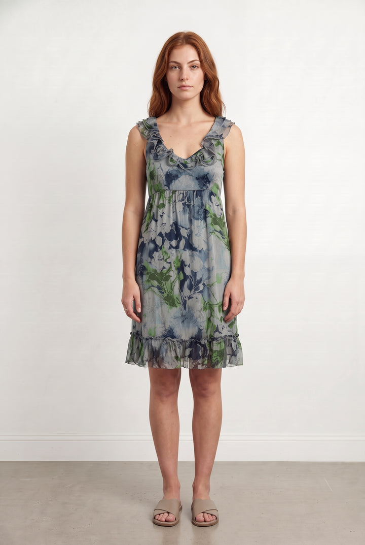 Robe Longue Bleu et Vert - Taille M/38 de la marque La Fée Maraboutée | PARAD122732 - Vendu par Paradigme - Image 1