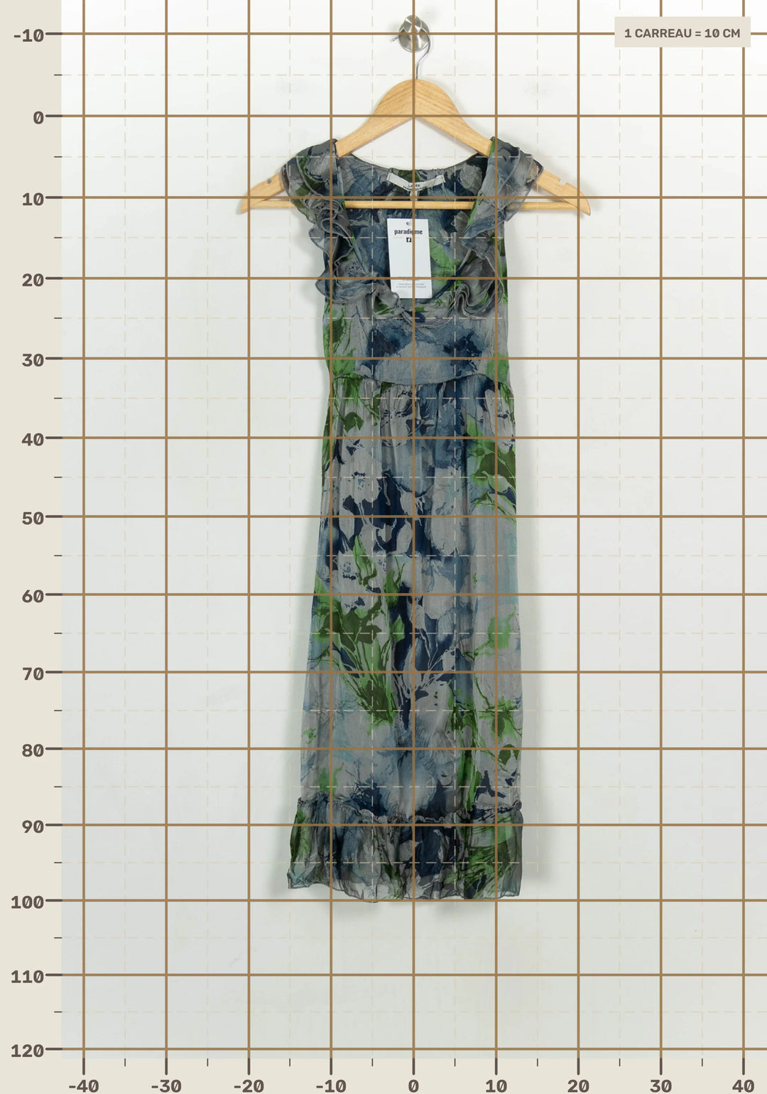 Robe Longue Bleu et Vert - Taille M/38 de la marque La Fée Maraboutée | PARAD122732 - Vendu par Paradigme - Image 4