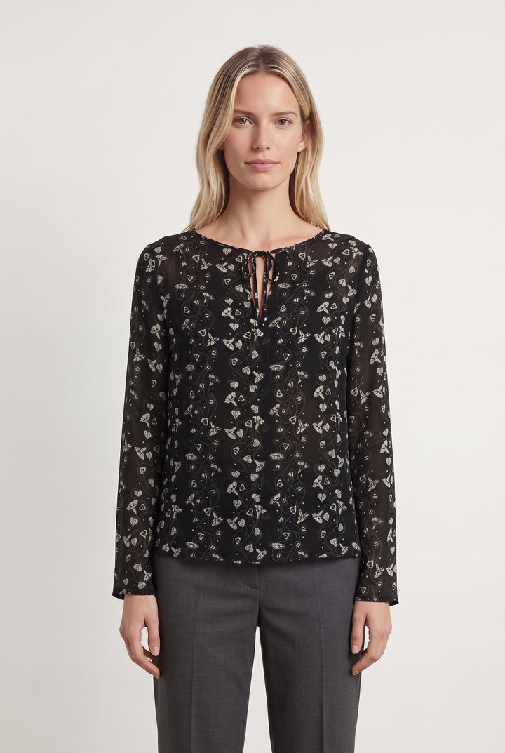 Blouse Noire et Blanche - Taille M/38 de la marque Caroll | PARAD122733 - Vendu par Paradigme - Image 1