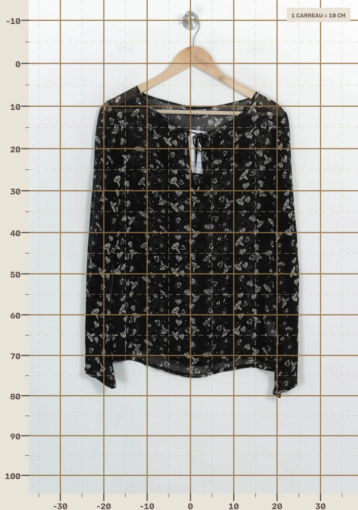 Blouse Noire et Blanche - Taille M/38 de la marque Caroll | PARAD122733 - Vendu par Paradigme - Image 4