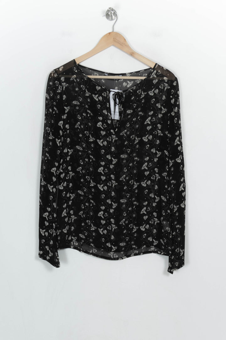 Blouse Noire et Blanche - Taille M/38 de la marque Caroll | PARAD122733 - Vendu par Paradigme - Image 2