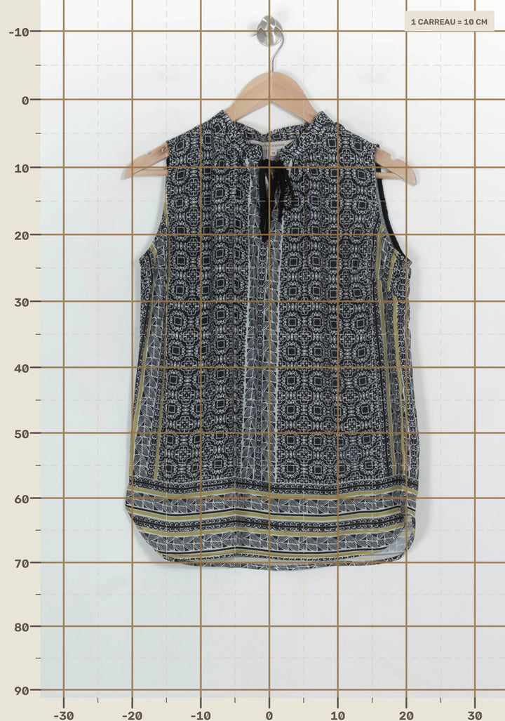 Blouse Noire et Blanche - Taille M/38 de la marque La Fée Maraboutée | PARAD122738 - Vendu par Paradigme - Image 4