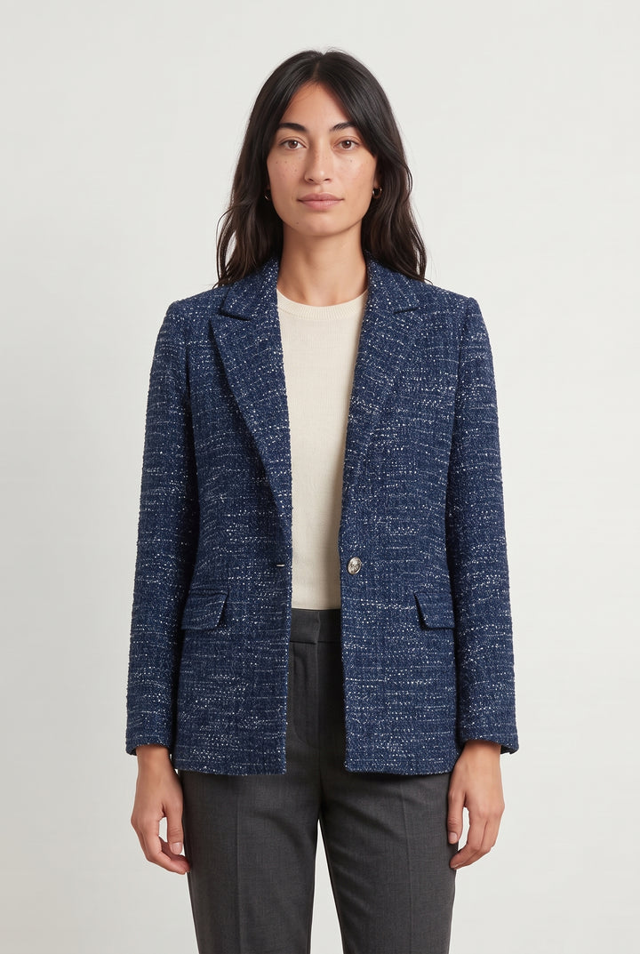 Veste en tweed bleue - Taille M/38 de la marque Maje | PARAD122744 - Vendu par Paradigme - Image 1