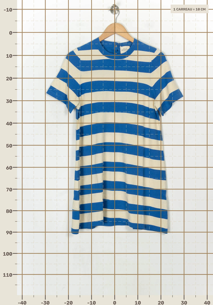 Robe Courte Bleue et Blanche - Taille M/38 de la marque Petite Mendigote | PARAD122761 - Vendu par Paradigme - Image 4