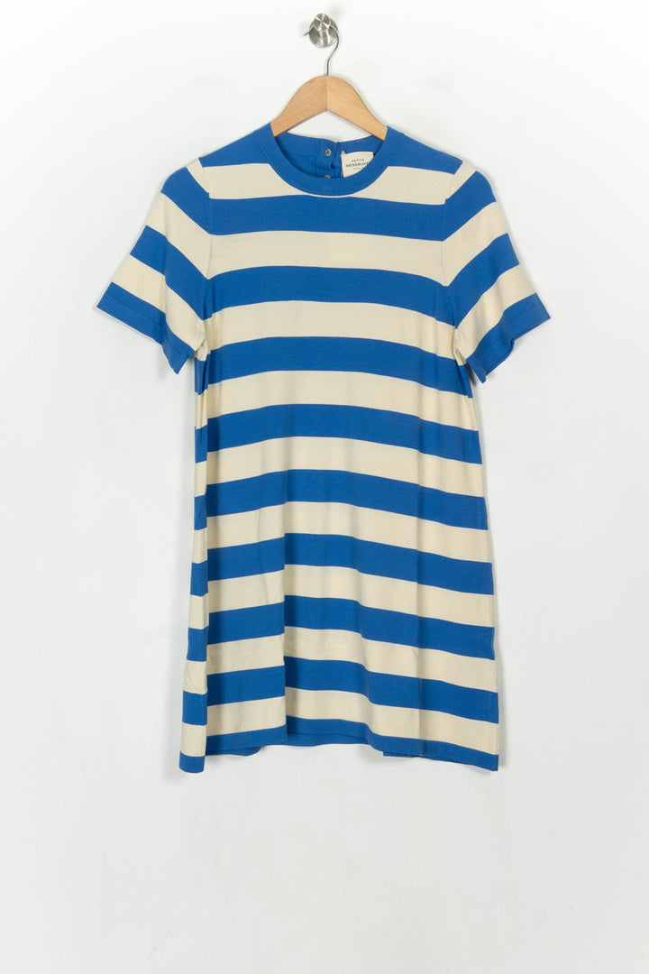 Robe Courte Bleue et Blanche - Taille M/38 de la marque Petite Mendigote | PARAD122761 - Vendu par Paradigme - Image 2