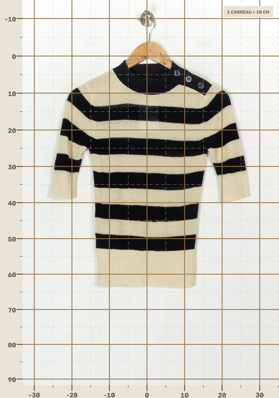 Pull Rayé Noir et Beige - Taille XS/34 de la marque Comptoir des Cotonniers | PARAD122765 - Vendu par Paradigme - Image 4