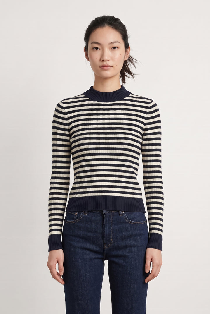 Pull Rayé Noir et Blanc - Taille XS/34 de la marque Comptoir des Cotonniers | PARAD122769 - Vendu par Paradigme - Image 1