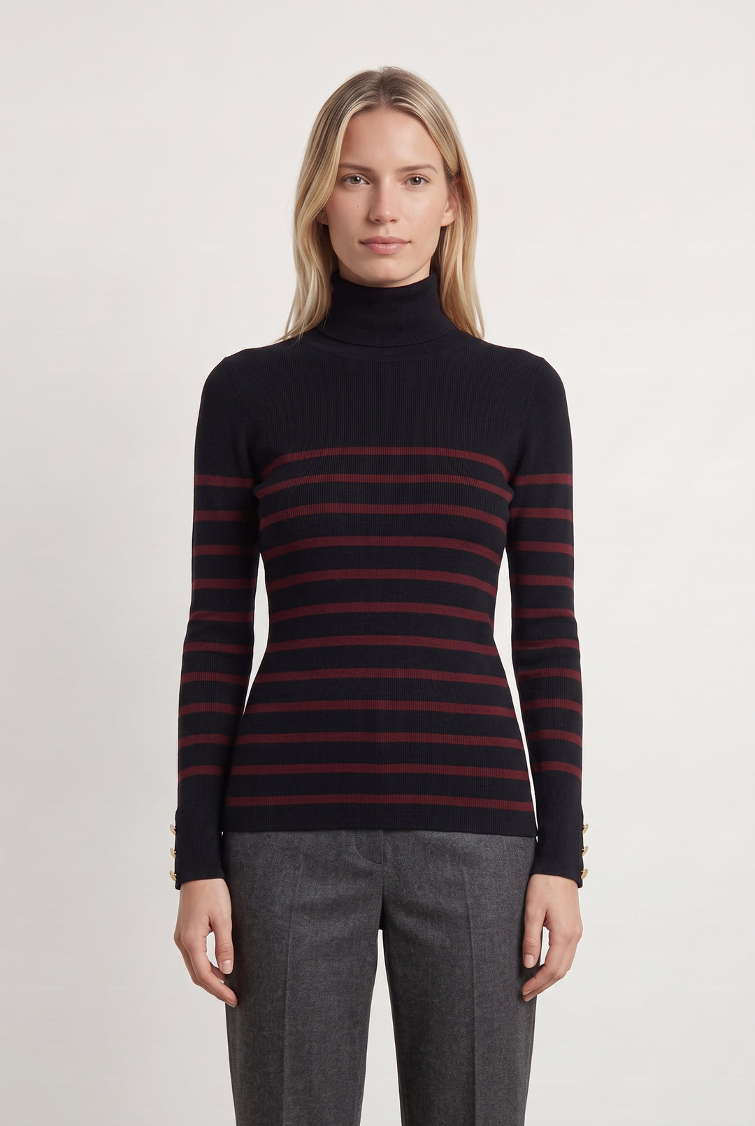 Pull Col Roulé Noir et Bordeaux - Taille S/36 de la marque Vanessa Bruno | PARAD122779 - Vendu par Paradigme - Image 1