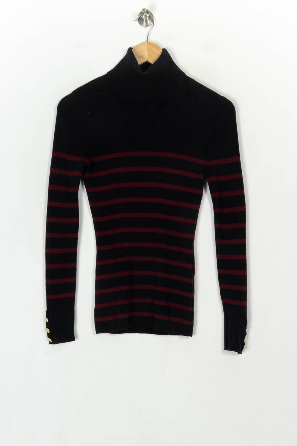Pull Col Roulé Noir et Bordeaux - Taille S/36 de la marque Vanessa Bruno | PARAD122779 - Vendu par Paradigme - Image 2