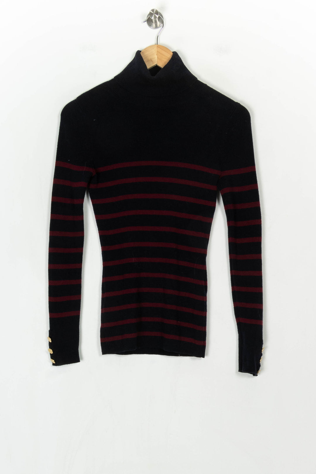 Pull Col Roulé Noir et Bordeaux - Taille S/36 de la marque Vanessa Bruno | PARAD122779 - Vendu par Paradigme - Image 2