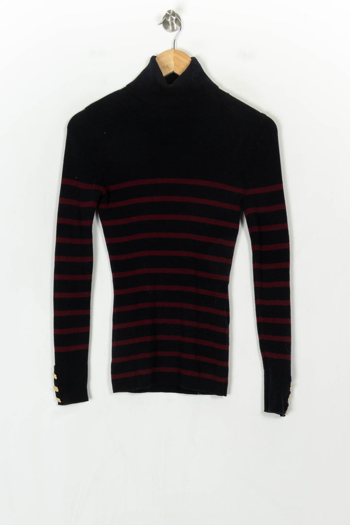 Pull Col Roulé Noir et Bordeaux - Taille S/36 de la marque Vanessa Bruno | PARAD122779 - Vendu par Paradigme - Image 2
