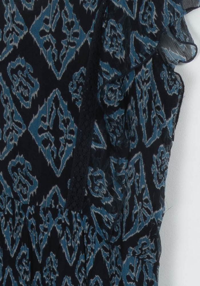 Robe Longue Bleue et Noire - Taille M/38 de la marque La Fée Maraboutée | PARAD122780 - Vendu par Paradigme - Image 3