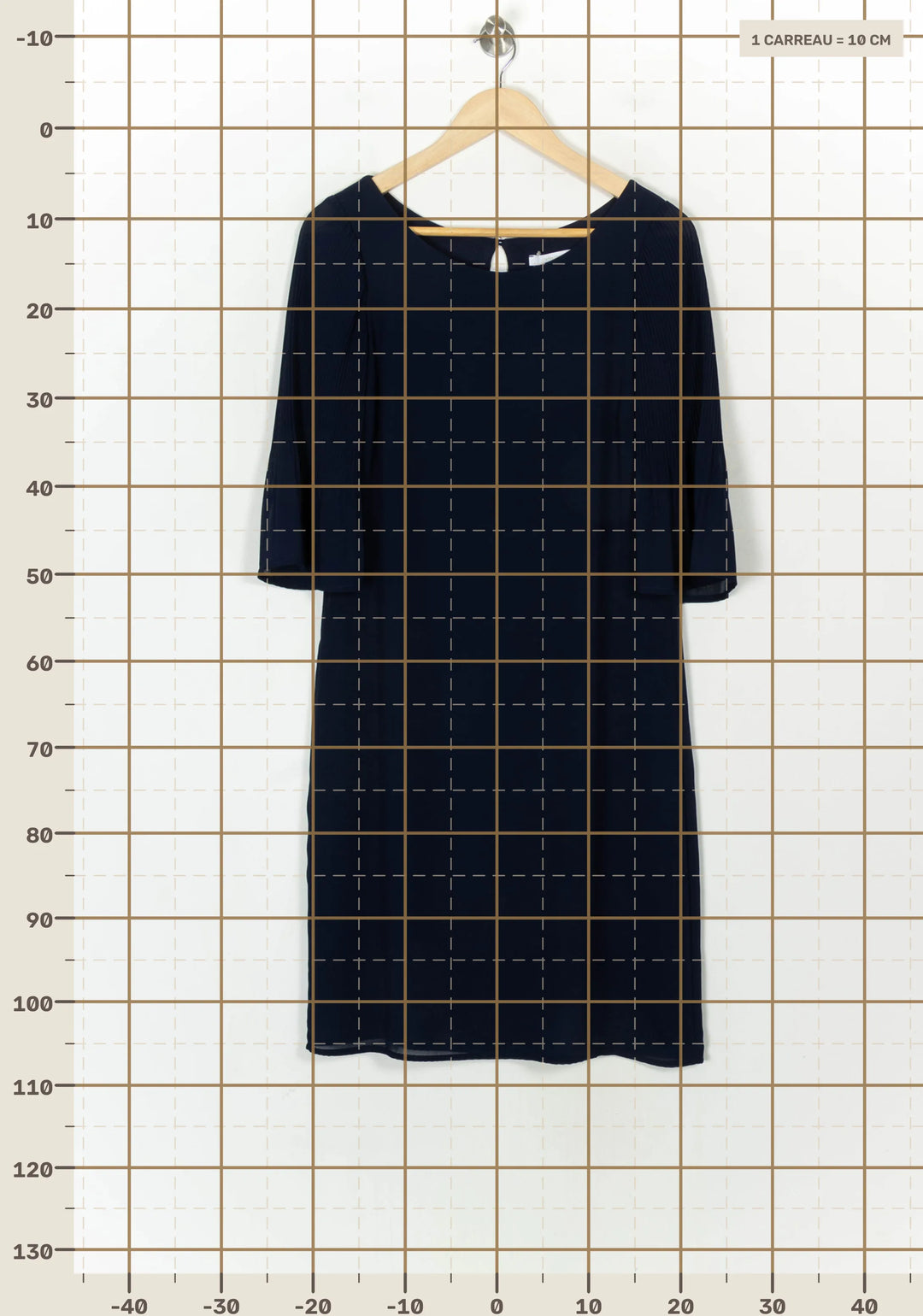 Robe Droite Bleue - Taille M/38 de la marque La Fée Maraboutée | PARAD122783 - Vendu par Paradigme - Image 4