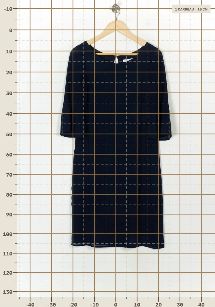 Robe Droite Bleue - Taille M/38 de la marque La Fée Maraboutée | PARAD122783 - Vendu par Paradigme - Image 4