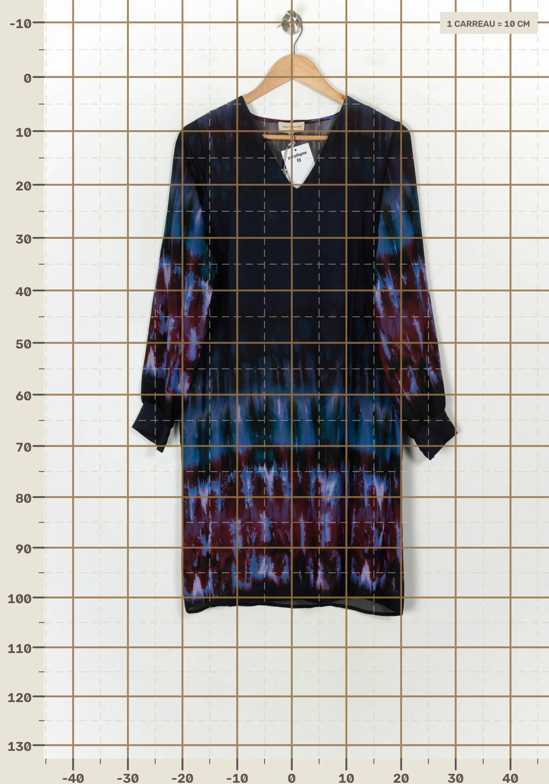 Robe Bleu et Bordeaux - Taille M/38 de la marque La Fée Maraboutée | PARAD122790 - Vendu par Paradigme - Image 4