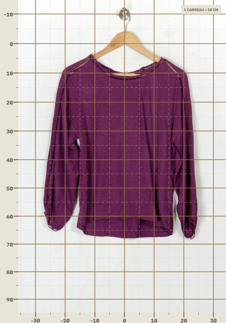 Blouse Violette - Taille S/36 de la marque La Fée Maraboutée | PARAD122794 - Vendu par Paradigme - Image 4