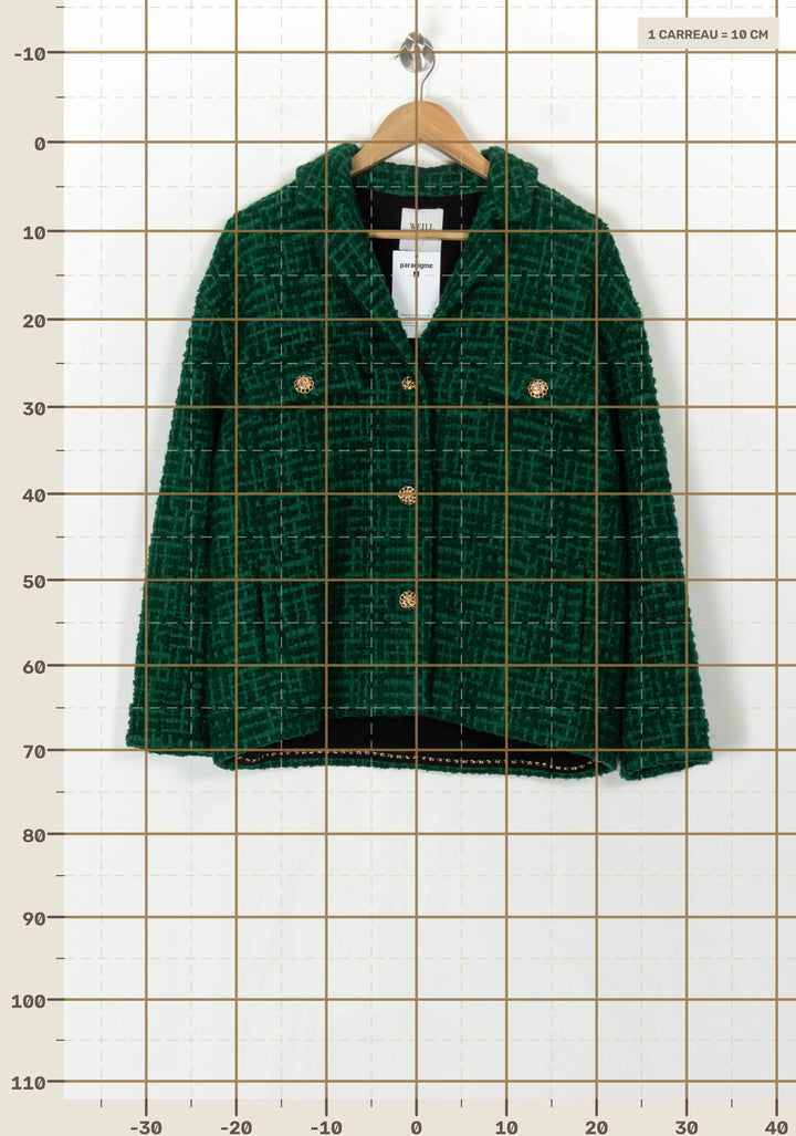 Veste En Tweed Verte - Taille XL/42 de la marque Weill | PARAD122795 - Vendu par Paradigme - Image 4