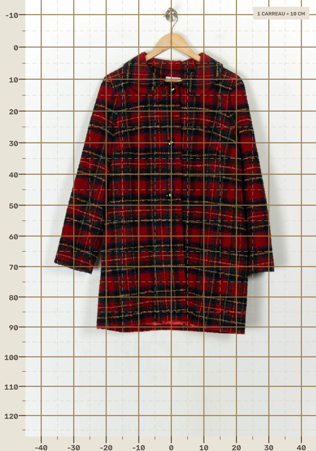 Manteau Long Rouge et Noir - Taille XXXL/46 de la marque Weill | PARAD122796 - Vendu par Paradigme - Image 4