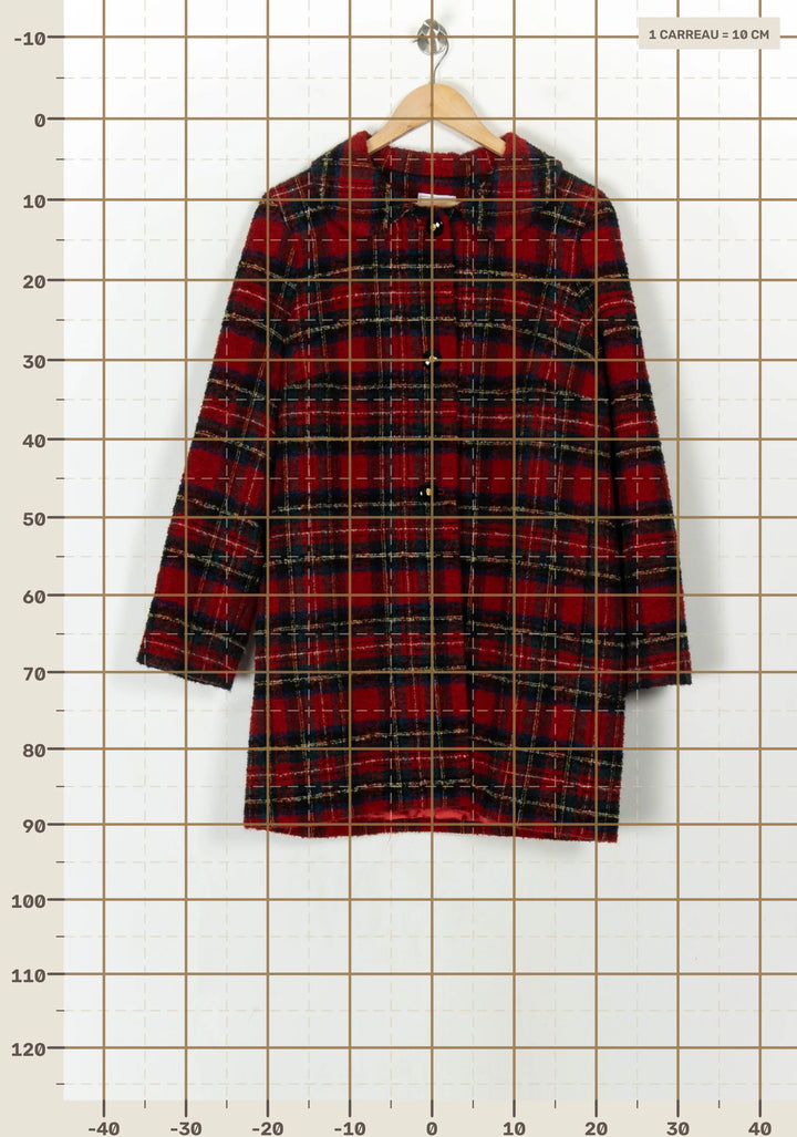 Manteau Long Rouge et Noir - Taille XXXL/46 de la marque Weill | PARAD122796 - Vendu par Paradigme - Image 4