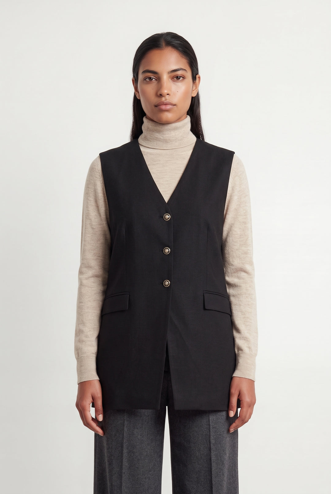 Gilet Long Noir - Taille L/40 de la marque Weill | PARAD122800 - Vendu par Paradigme - Image 1
