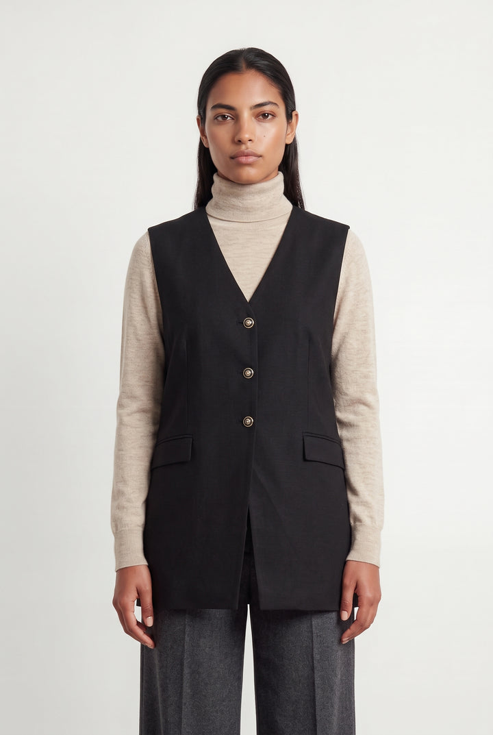 Gilet Long Noir - Taille L/40 de la marque Weill | PARAD122800 - Vendu par Paradigme - Image 1