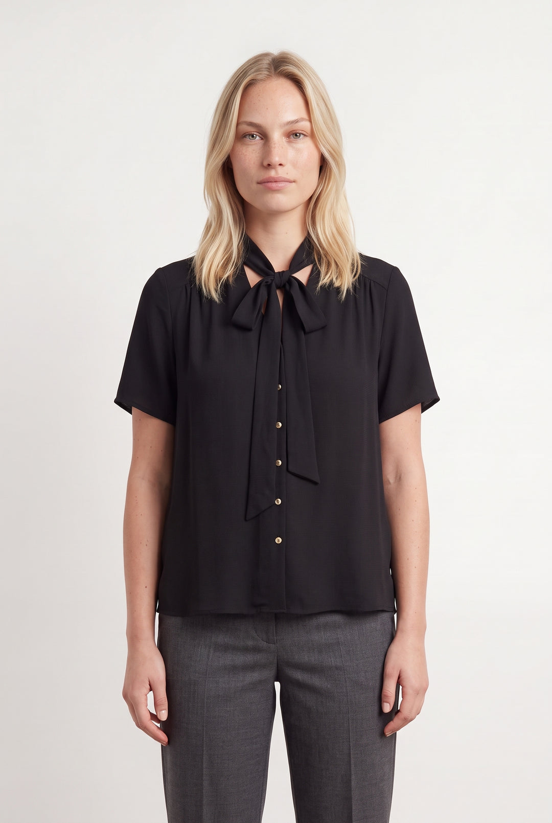 Blouse Lavallière Noire - Taille L/40 de la marque Weill | PARAD122801 - Vendu par Paradigme - Image 1