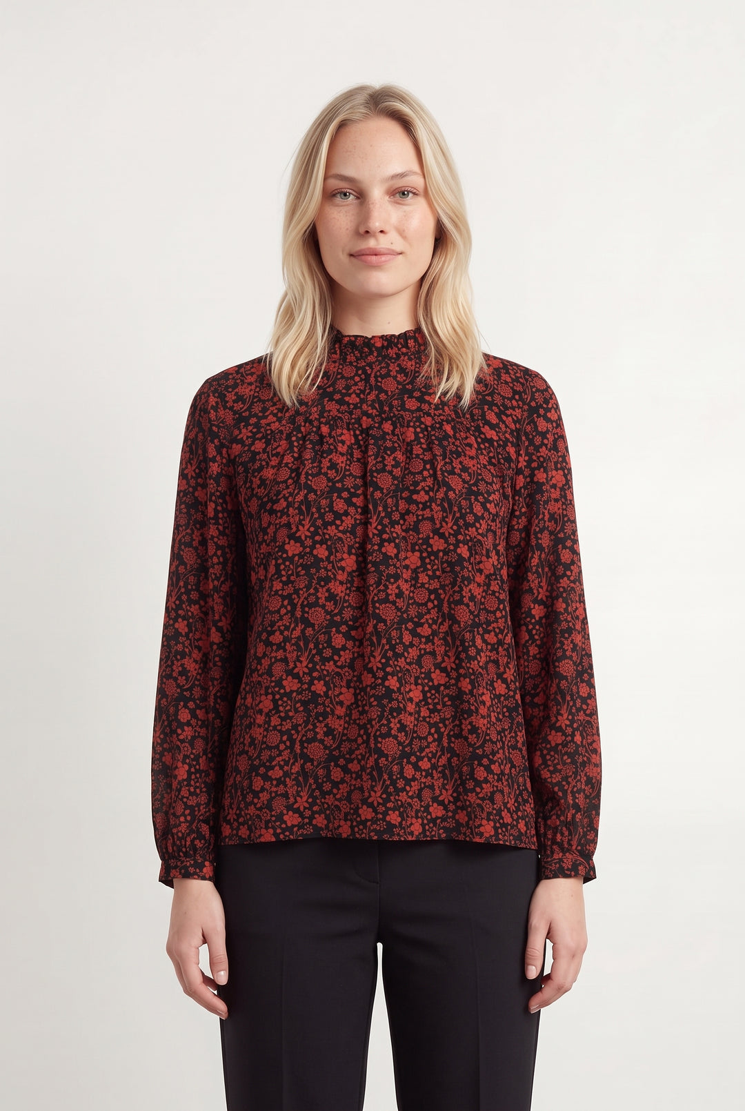Blouse Rouge et Noire - Taille L/40 de la marque Maje | PARAD122804 - Vendu par Paradigme - Image 1