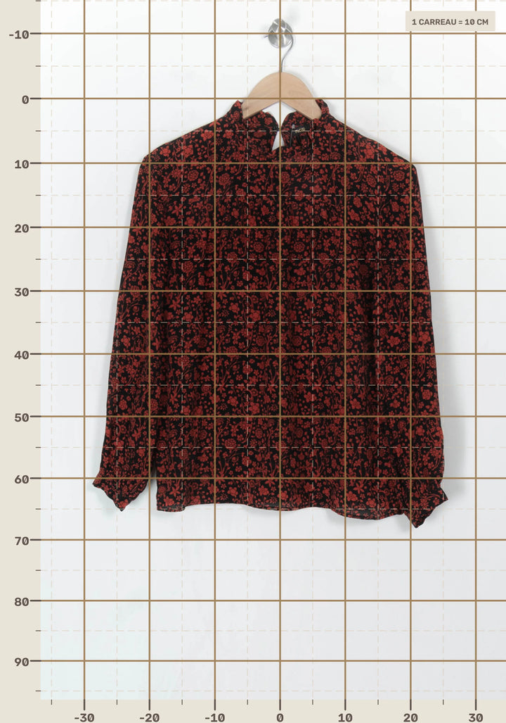 Blouse Rouge et Noire - Taille L/40 de la marque Maje | PARAD122804 - Vendu par Paradigme - Image 4