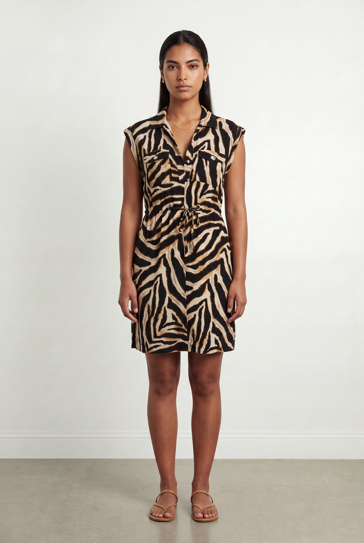 Robe courte Noir et Beige - Taille L/40 de la marque Gerard Darel | PARAD122806 - Vendu par Paradigme - Image 1