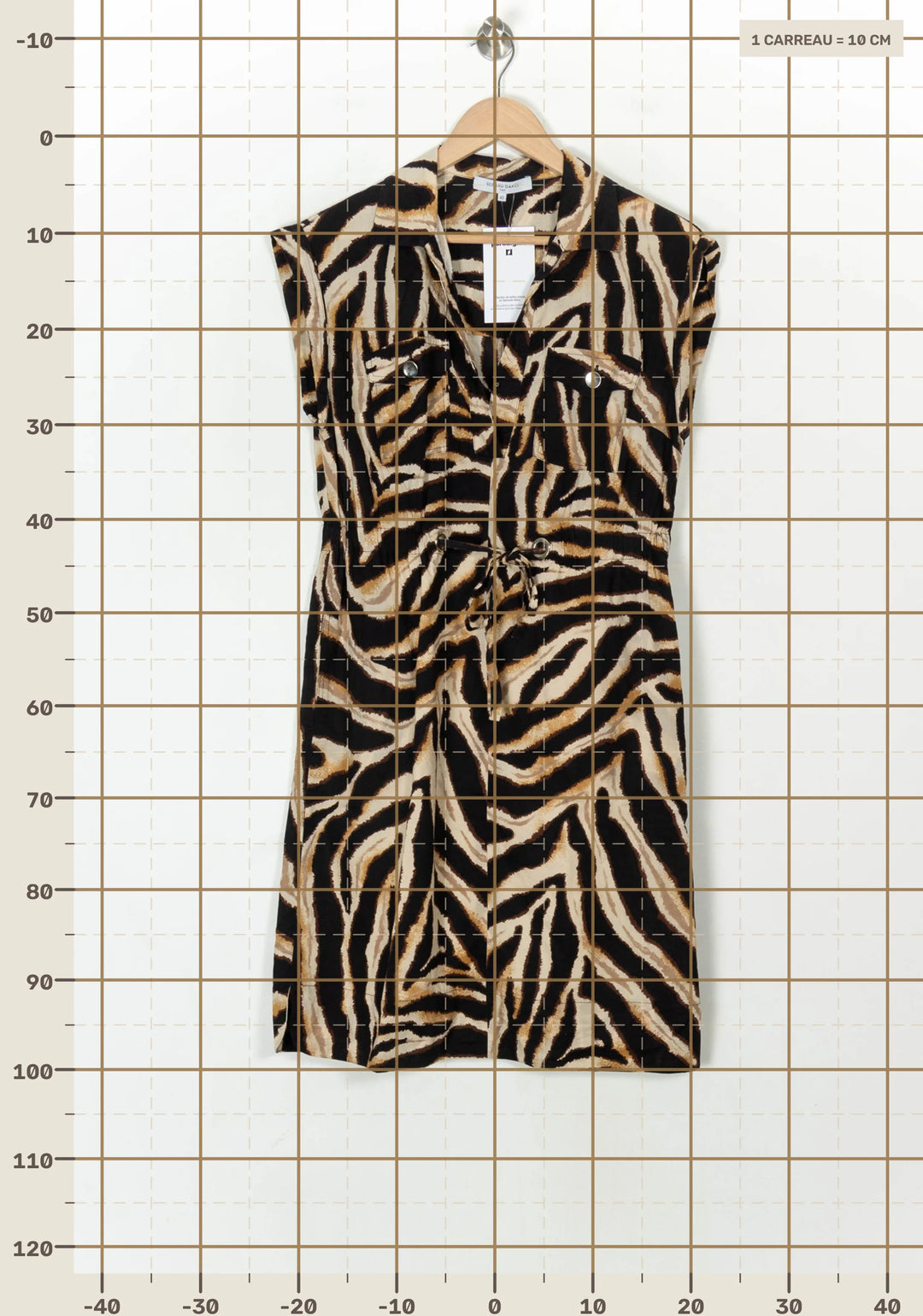 Robe courte Noir et Beige - Taille L/40 de la marque Gerard Darel | PARAD122806 - Vendu par Paradigme - Image 4
