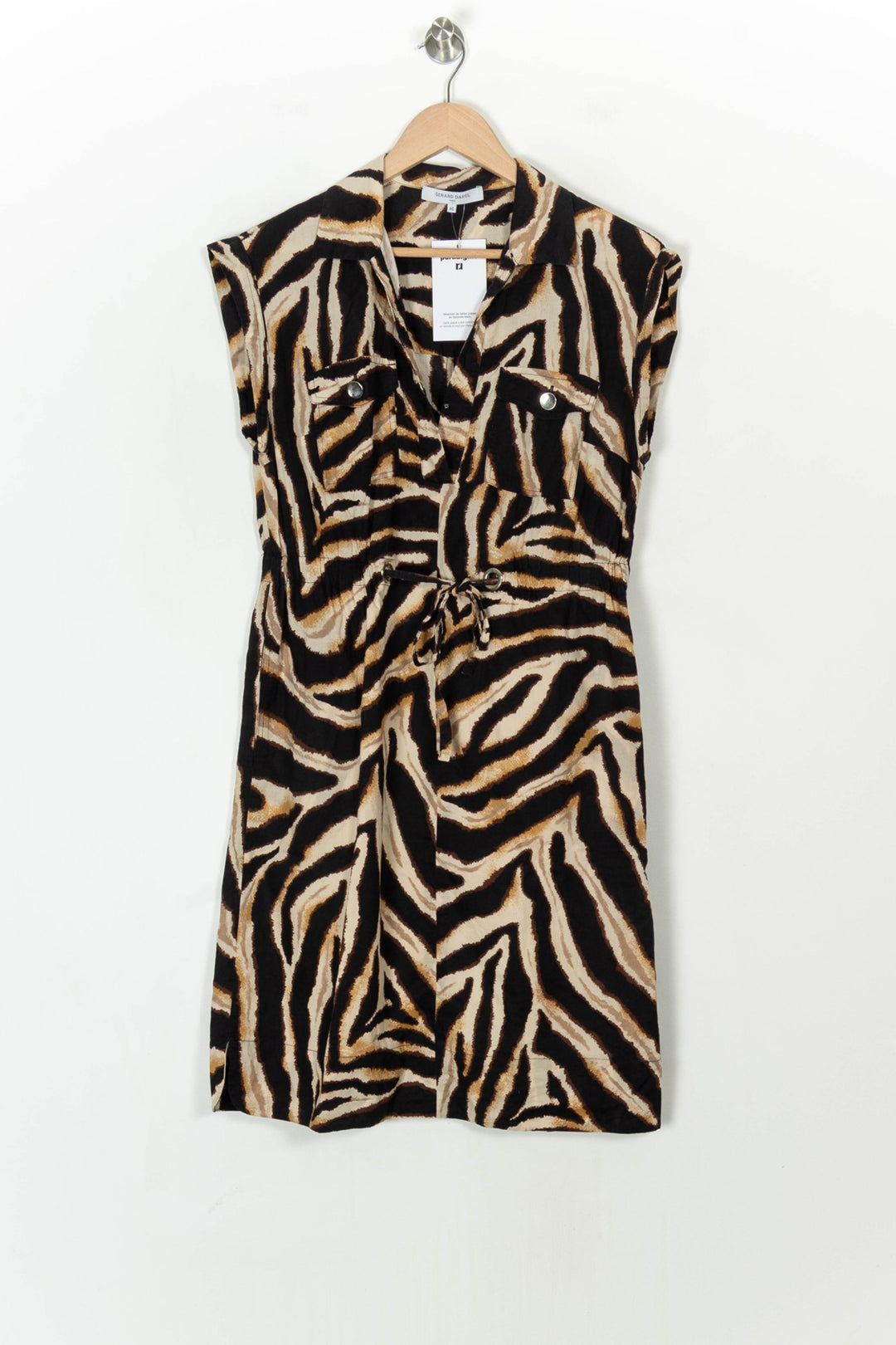 Robe courte Noir et Beige - Taille L/40 de la marque Gerard Darel | PARAD122806 - Vendu par Paradigme - Image 2