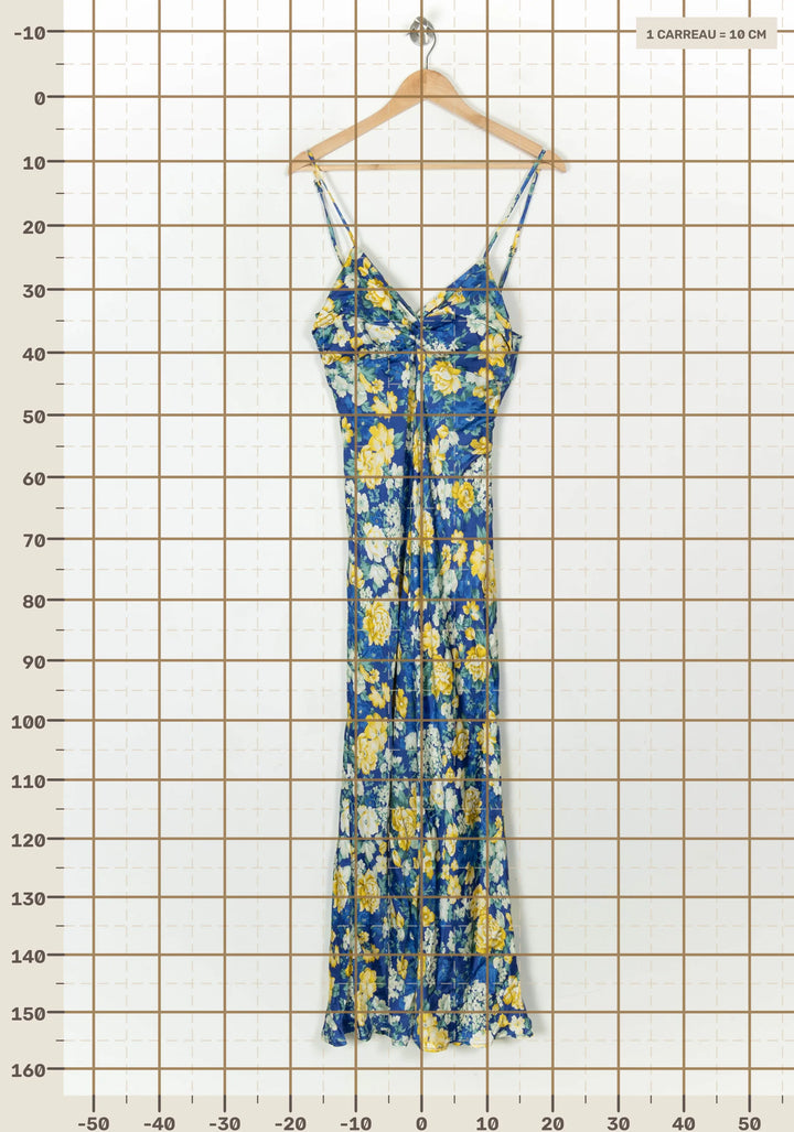 Robe Longue Bleu et Jaune - Taille L/40 de la marque Claudie Pierlot | PARAD122809 - Vendu par Paradigme - Image 4