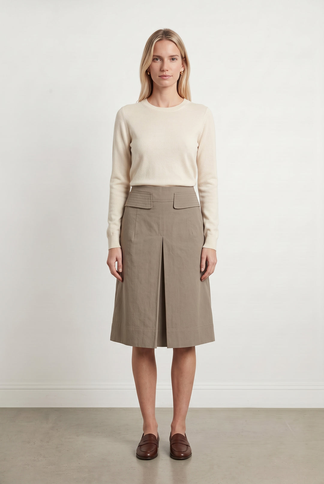 Jupe Midi Beige - Taille S/36 de la marque Comptoir des Cotonniers | PARAD122810 - Vendu par Paradigme - Image 1