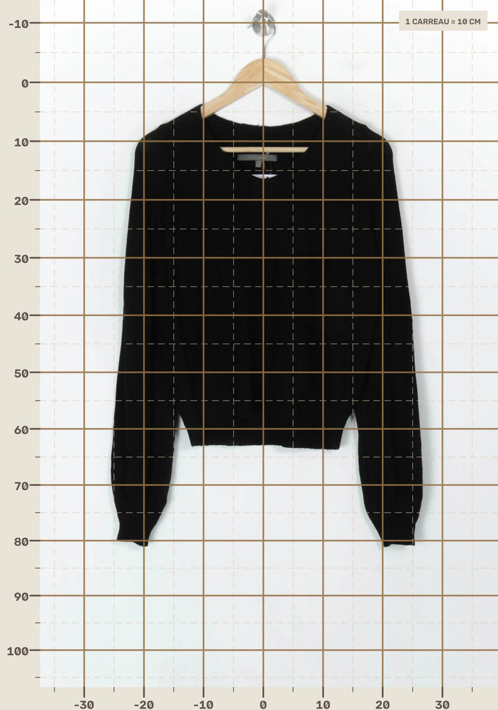 Pull Court Noir - Taille S/36 de la marque La Fée Maraboutée | PARAD122812 - Vendu par Paradigme - Image 4