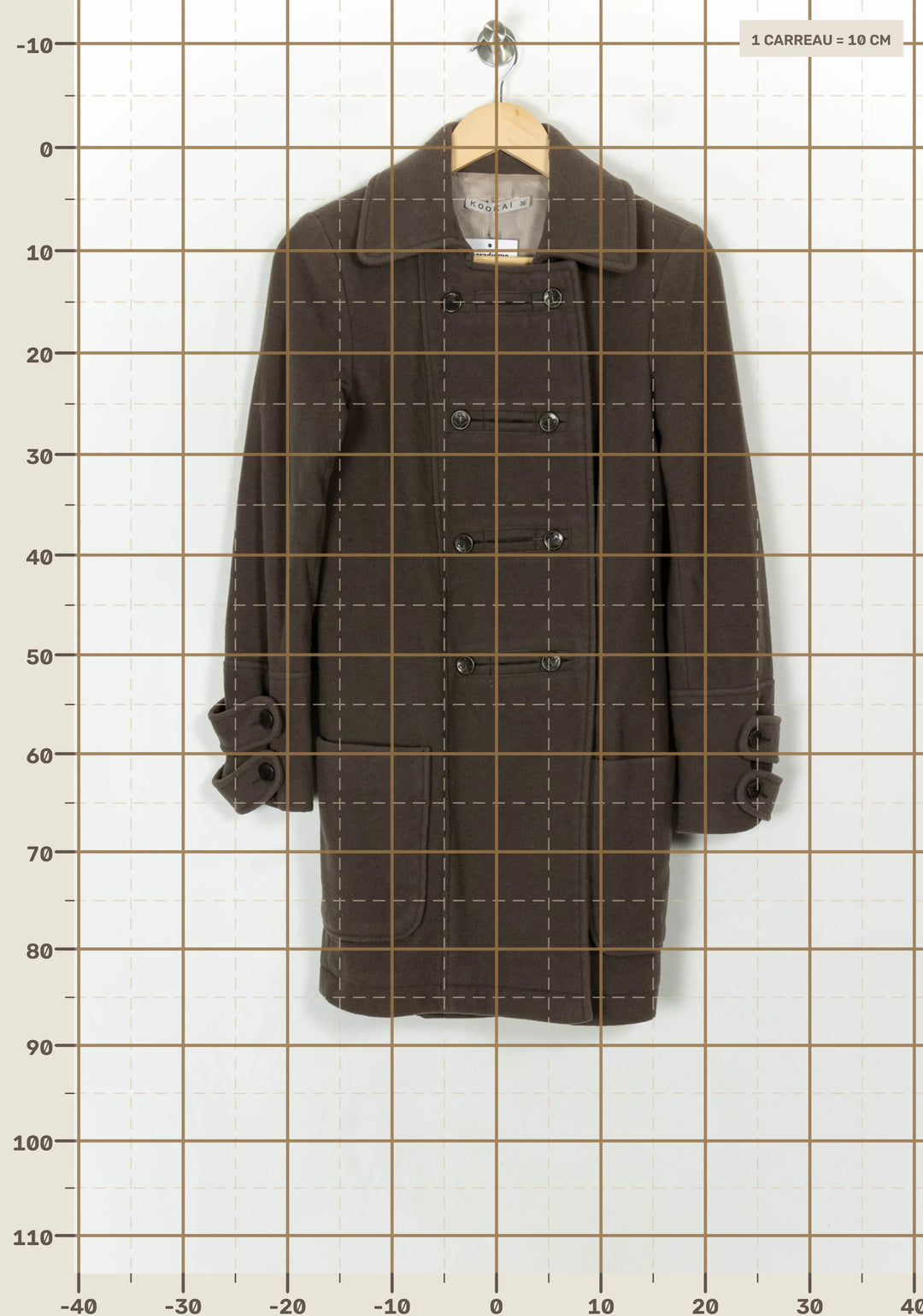 Caban Marron - Taille S/36 de la marque Kookai | PARAD122813 - Vendu par Paradigme - Image 4