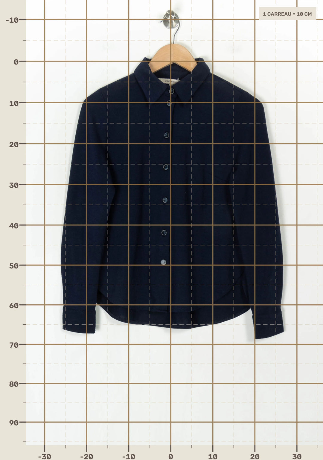 Chemisier Bleu Marine - Taille XS/34 de la marque La Fée Maraboutée | PARAD122814 - Vendu par Paradigme - Image 4