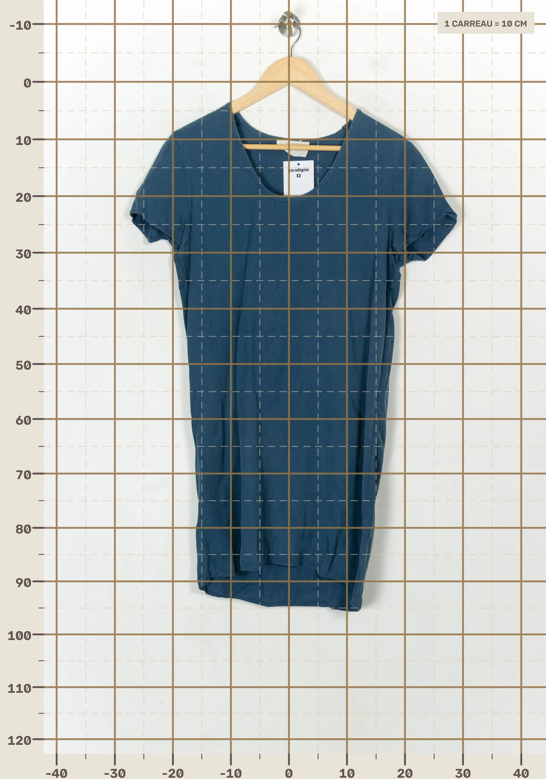 Robe T-shirt Bleue - Taille S/36 de la marque American Vintage | PARAD122816 - Vendu par Paradigme - Image 4