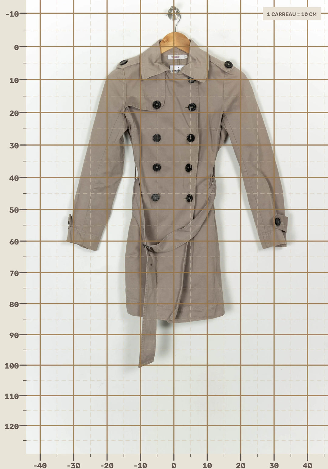 Trench Gris - Taille S/36 de la marque Comptoir des Cotonniers | PARAD122822 - Vendu par Paradigme - Image 4