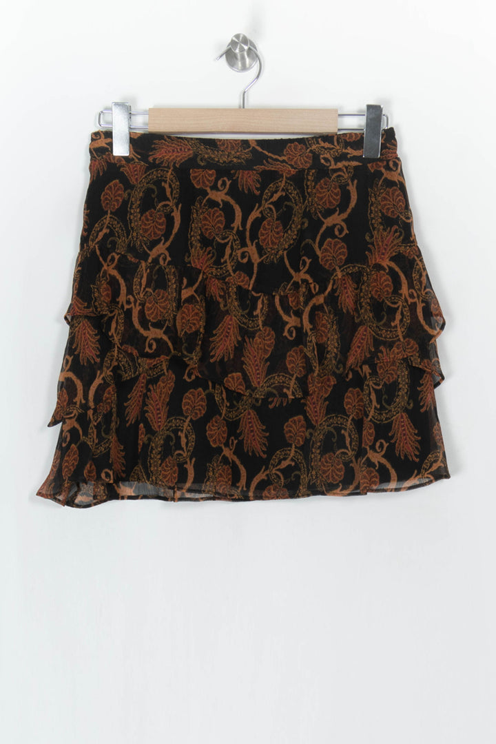 Jupe Volantée Noire et Marron - Taille S/36 de la marque IKKS | PARAD122826 - Vendu par Paradigme - Image 5