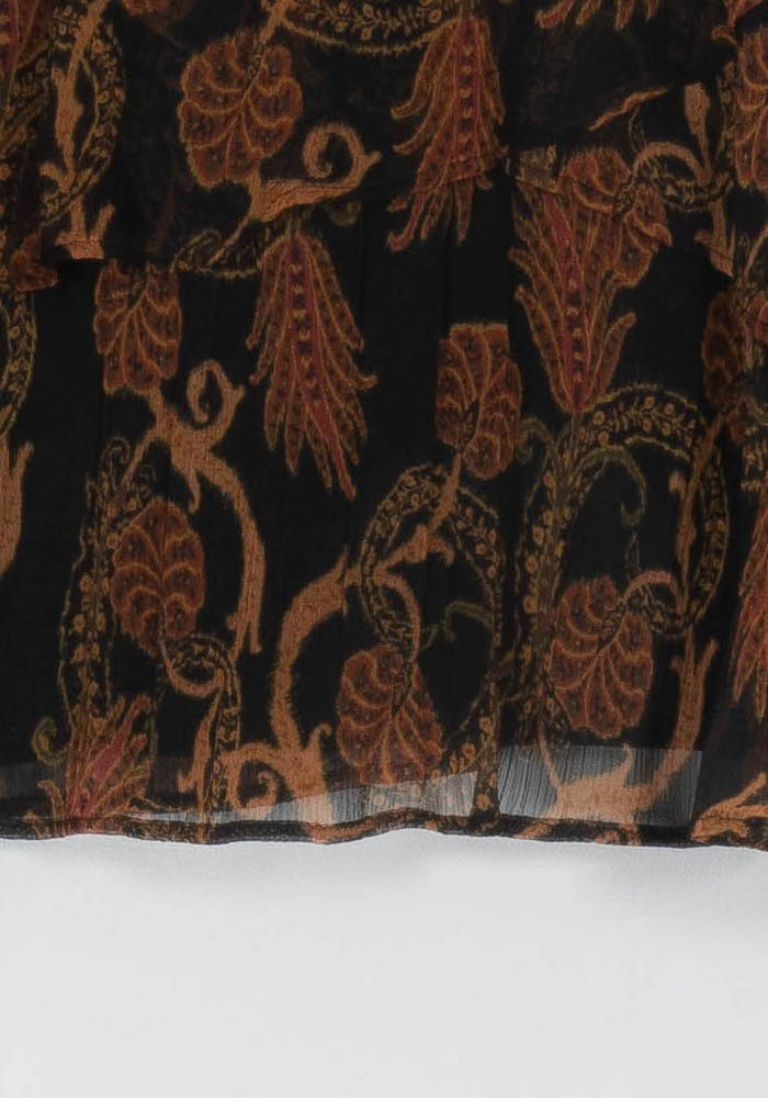 Jupe Volantée Noire et Marron - Taille S/36 de la marque IKKS | PARAD122826 - Vendu par Paradigme - Image 3