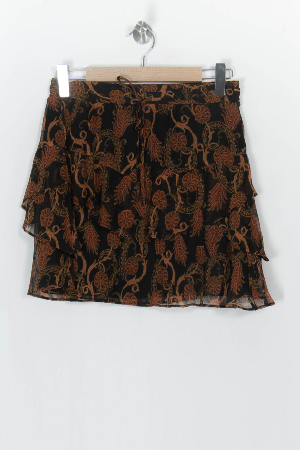 Jupe Volantée Noire et Marron - Taille S/36 de la marque IKKS | PARAD122826 - Vendu par Paradigme - Image 2