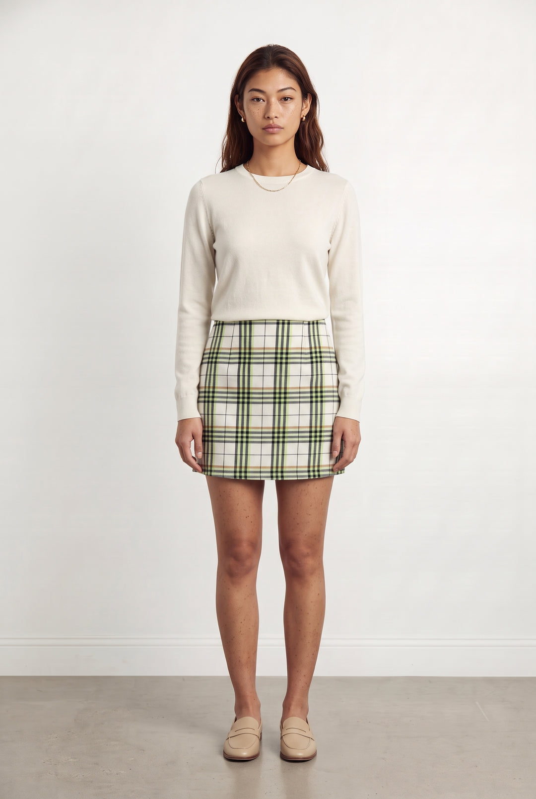Jupe Midi Verte et Blanche - Taille M/38 de la marque Imprevu | PARAD122860 - Vendu par Paradigme - Image 1