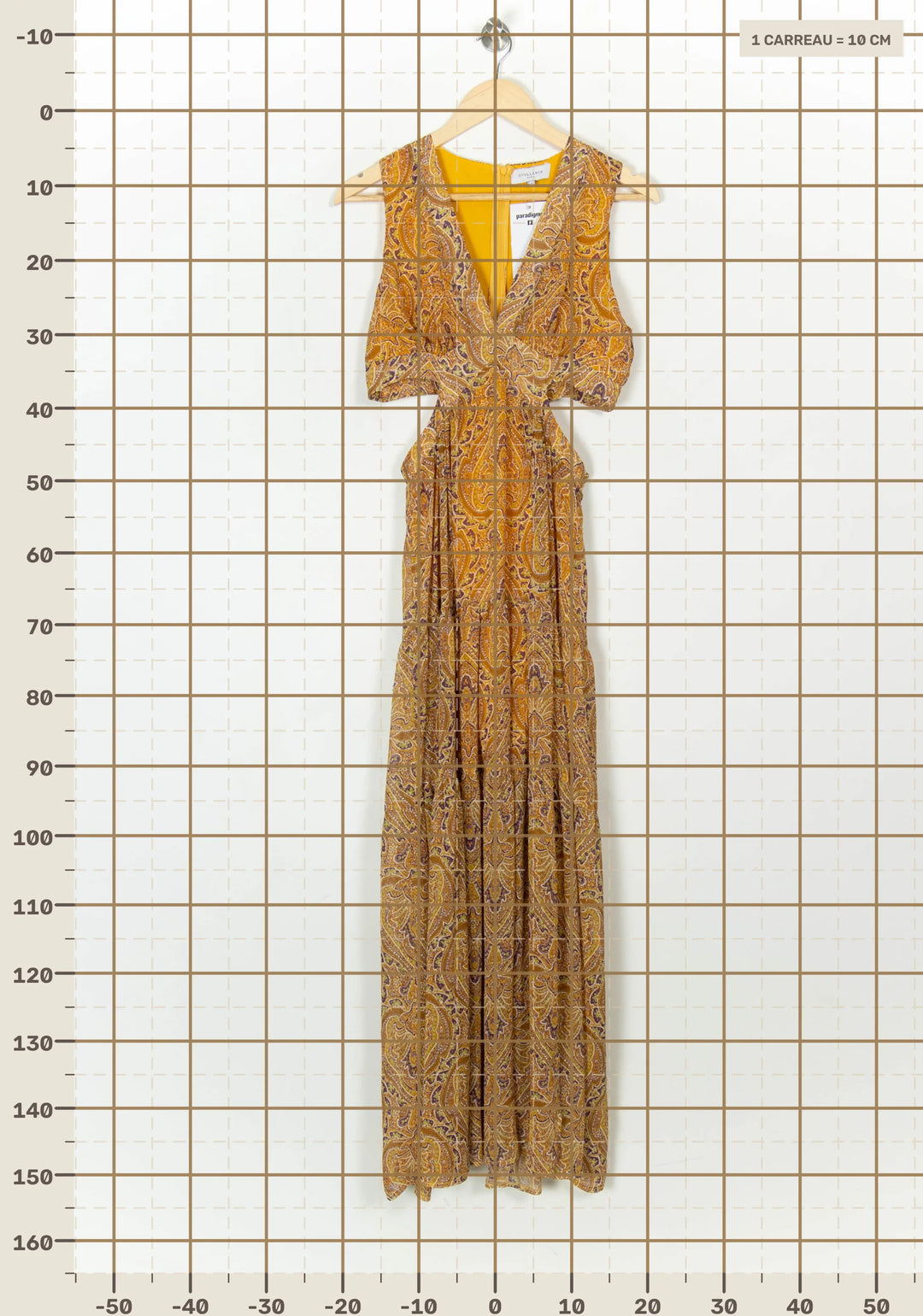 Robe Longue Jaune et Marron - Taille S/36 de la marque Opullence | PARAD122861 - Vendu par Paradigme - Image 4
