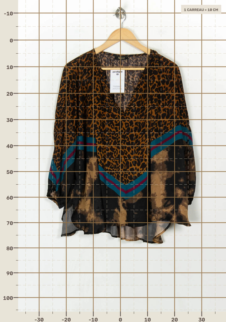 Blouse Léopard et Noire - Taille S/36 de la marque Mes Demoiselles Paris | PARAD122865 - Vendu par Paradigme - Image 4