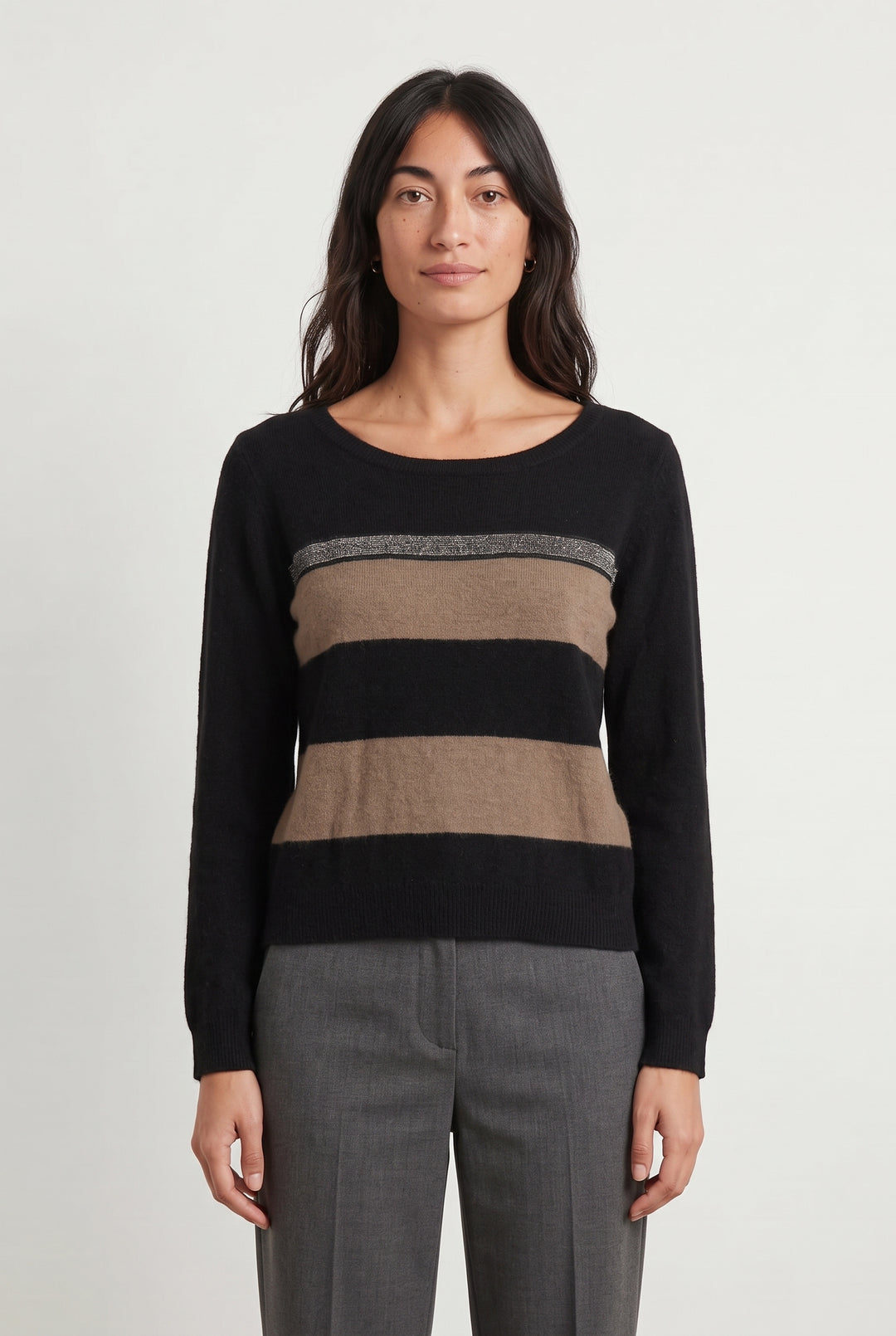 Pull Noir et Marron - Taille XS/34 de la marque IKKS | PARAD122872 - Vendu par Paradigme - Image 1