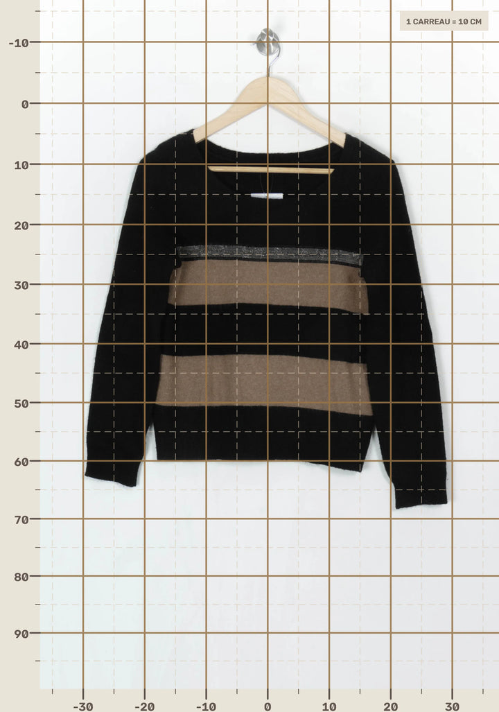 Pull Noir et Marron - Taille XS/34 de la marque IKKS | PARAD122872 - Vendu par Paradigme - Image 4