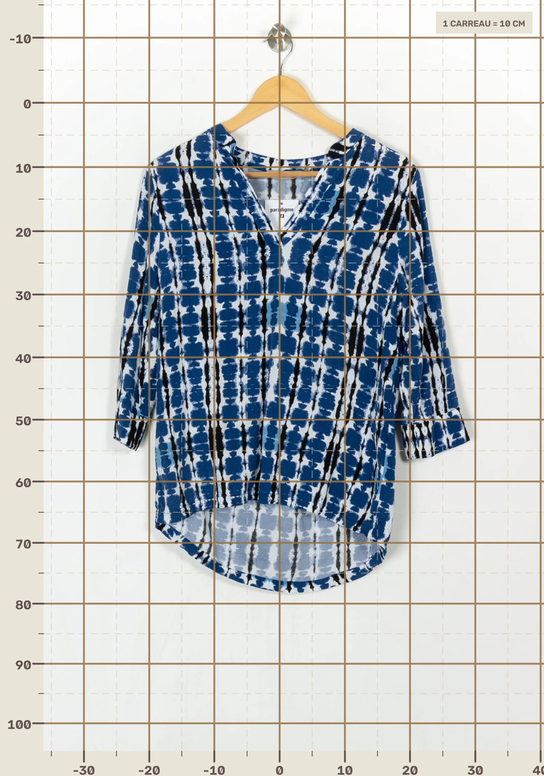 Blouse Bleue et Noire - Taille S/36 de la marque La Fée Maraboutée | PARAD122874 - Vendu par Paradigme - Image 4