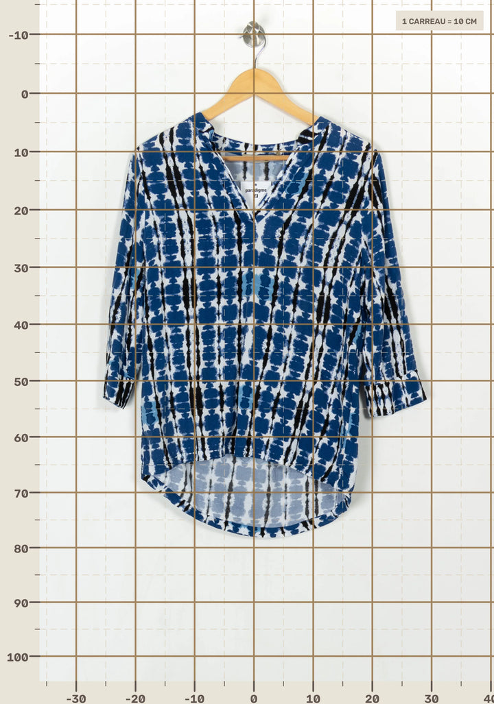 Blouse Bleue et Noire - Taille S/36 de la marque La Fée Maraboutée | PARAD122874 - Vendu par Paradigme - Image 4