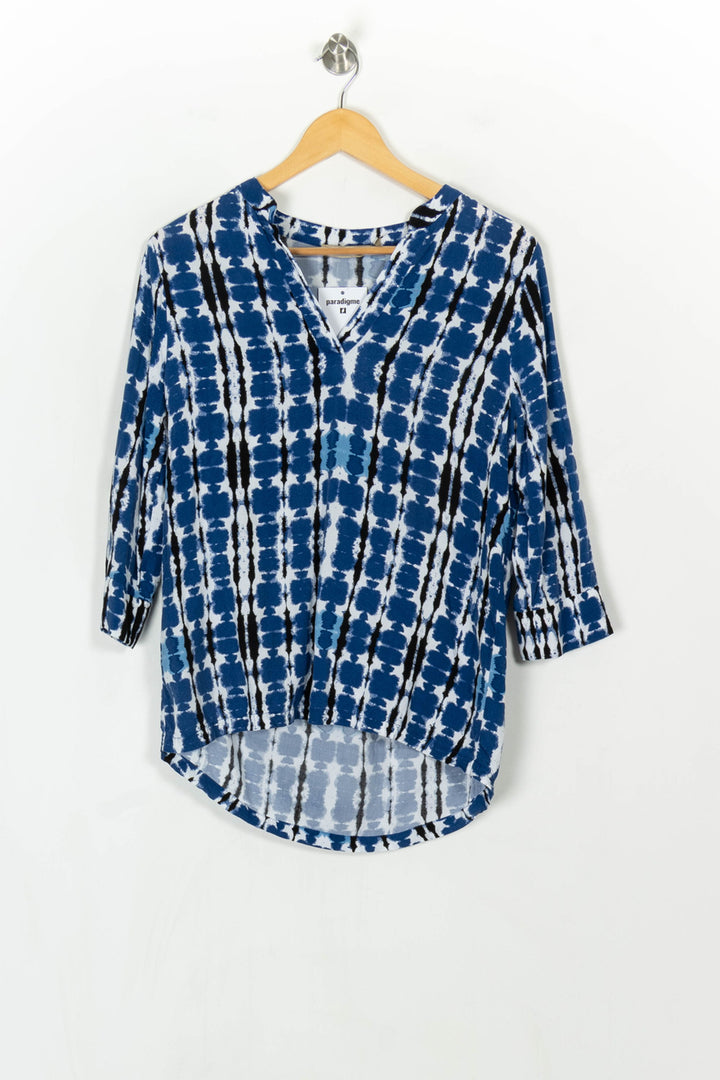 Blouse Bleue et Noire - Taille S/36 de la marque La Fée Maraboutée | PARAD122874 - Vendu par Paradigme - Image 2